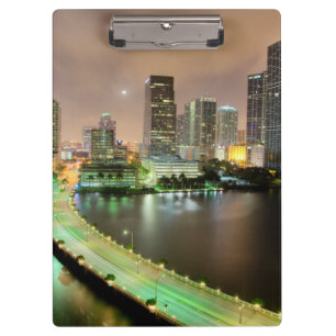 Bridge leads across waterway to downtown Miami Clipboard