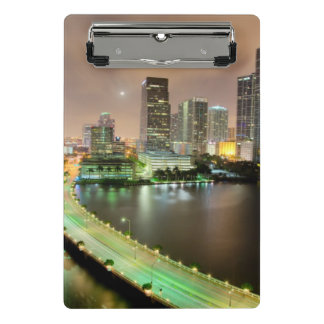 Bridge leads across waterway to downtown Miami Mini Clipboard