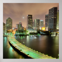 Bridge leads across waterway to downtown Miami