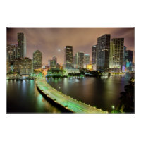 Bridge leads across waterway to downtown Miami