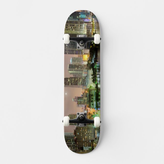 Bridge leads across waterway to downtown Miami Skateboard (Front)