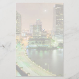 Bridge leads across waterway to downtown Miami Stationery