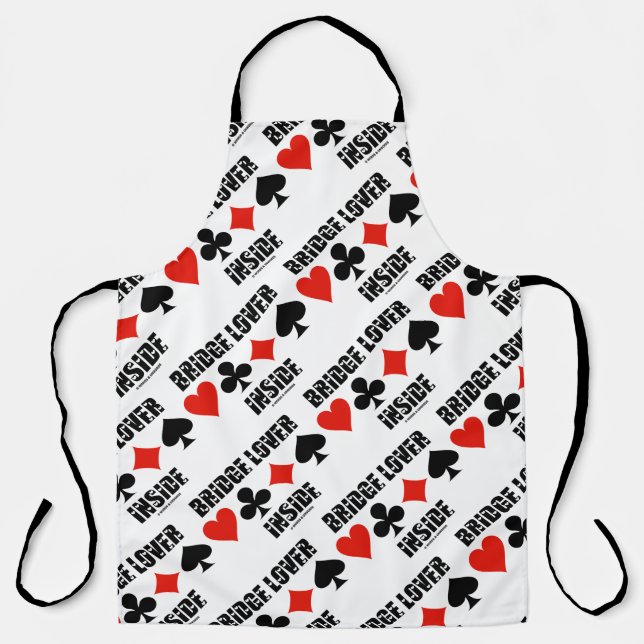 Bridge Lover Inside Four Card Suits Apron (Front)