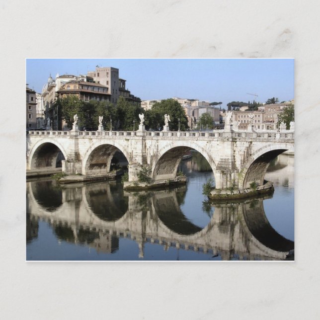 Bridge of Castel st Angelo, Rome, Italy Postcard (Front)