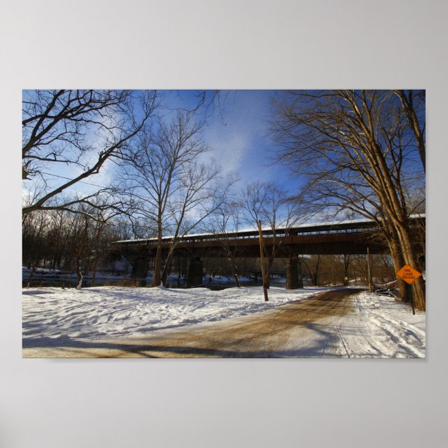 Bridge of Dreams in Winter, Brinkhaven, Ohio Poster (Front)