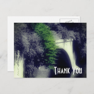 Bridge Of Flowers Black And White Thank You Postcard