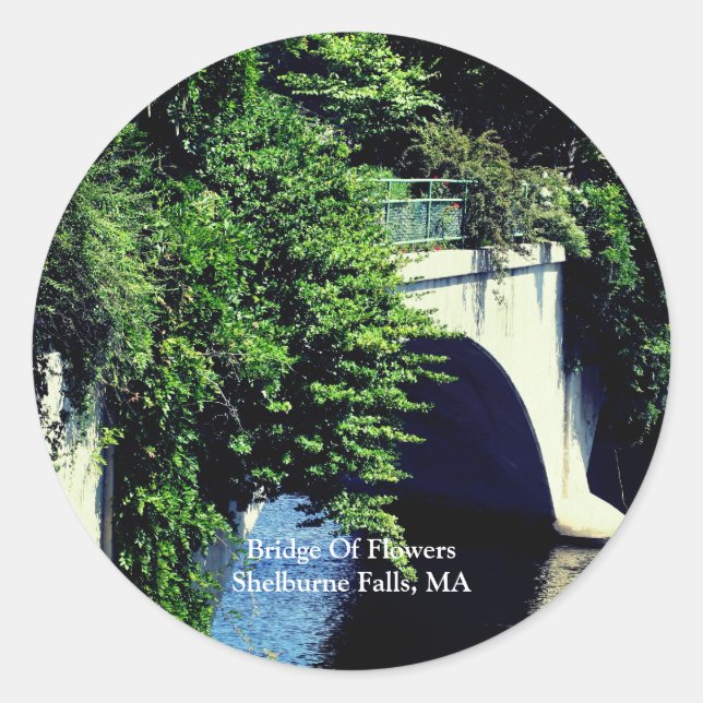 Bridge Of Flowers Shelburne Falls MA  Classic Round Sticker (Front)