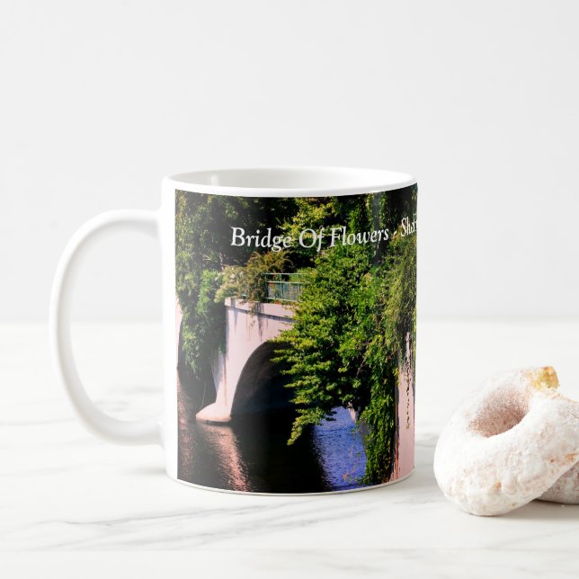 Bridge Of Flowers Shelburne Falls MA Coffee Mug (With Donut)