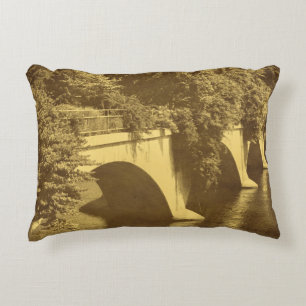 Bridge Of Flowers Vintage Look  Decorative Cushion