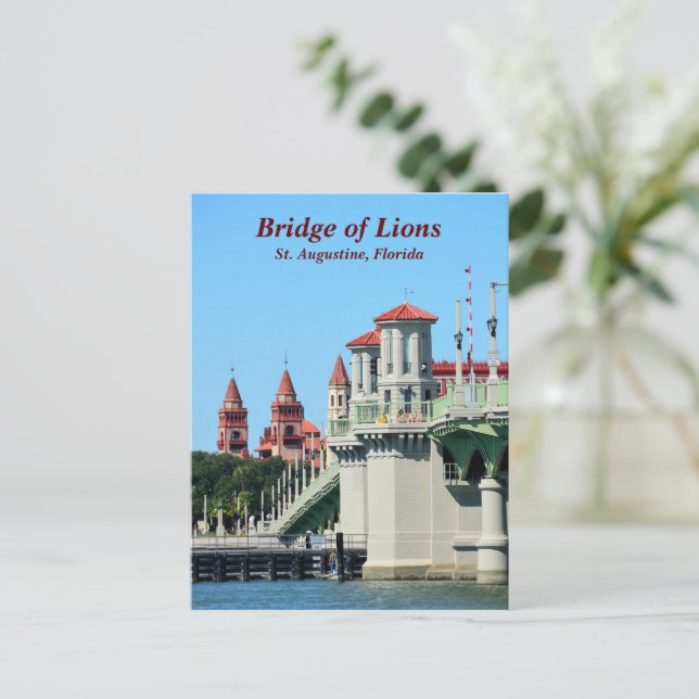 Bridge of Lions St. Augustine, Florida Holiday Postcard (Standing Front)