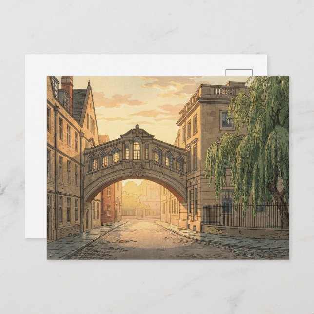 Bridge of Sighs in Oxford University Postcard (Front/Back)