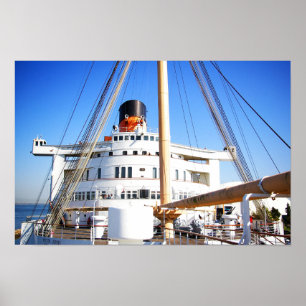 Bridge of the Queen Mary - Long Beach, California Poster