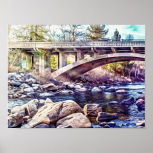 Bridge on Truckee River at Verdi Poster