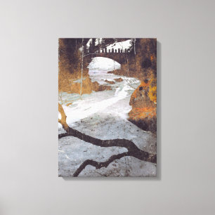 Bridge Over a Frozen Stream by Alexandra Cook Canvas Print