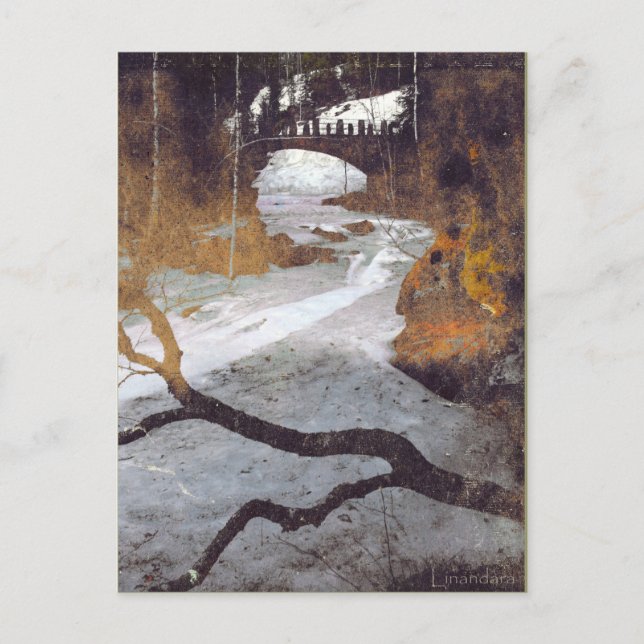 Bridge Over a Frozen Stream by Alexandra Cook Postcard (Front)