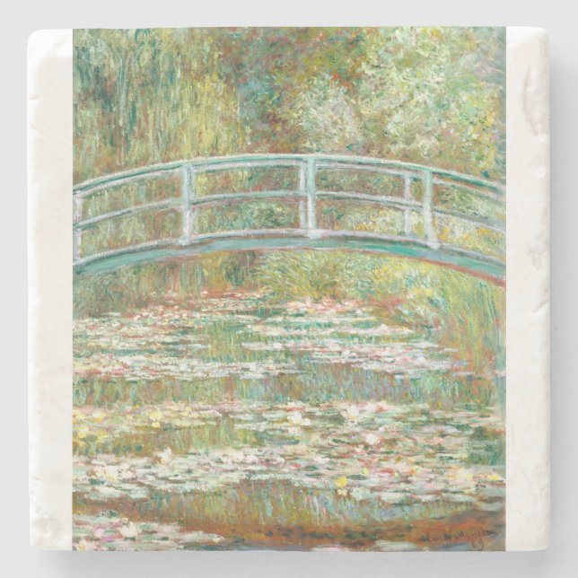 Bridge over a Pond of Water Lilies by Claude Monet Stone Coaster (Front)