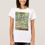 Bridge over a Pond of Water Lilies by Claude Monet T-Shirt<br><div class="desc">Oscar-Claude Monet (UK: /ˈmɒneɪ/, US: /moʊˈneɪ, məˈ-/, French: [klod mɔnɛ]; 14 November 1840 – 5 December 1926) was a French painter and founder of impressionist painting who is seen as a key precursor to modernism, especially in his attempts to paint nature as he perceived it.[1] During his long career, he...</div>