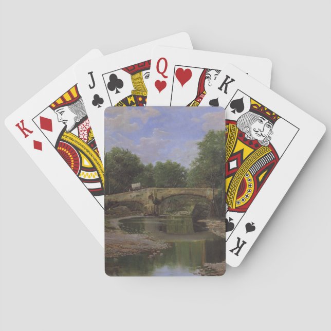 Bridge Over a River (by Santiago Rusiñol) Playing Cards (Back)