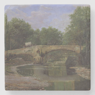 Bridge Over a River in Spain (by Santiago Rusiñol) Stone Coaster