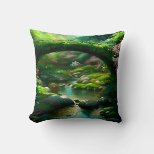 Bridge over a stream in the forest. 1 cushion