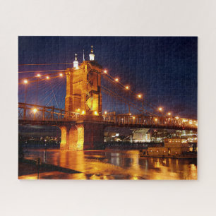 Bridge over Ohio River in Cincinnati Ohio Jigsaw Puzzle