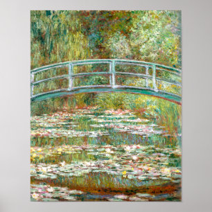 Bridge over Pond of Water Lilies Claude Monet Poster