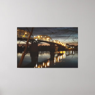Bridge over the river Danube. Canvas Print