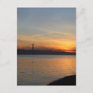 Bridge over the River Tagus at Sunset Postcard