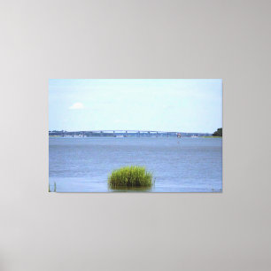 Bridge Over Tranquil River Canvas Print