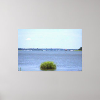 Bridge Over Tranquil River Canvas Print