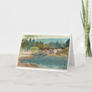 Bridge Over Water Vintage Japanese Art Ukiyo-E Card