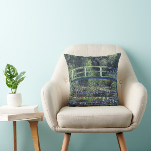 Bridge Over Waterlily Pond by Claude Monet Cushion