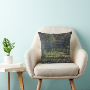 Bridge Over Waterlily Pond by Claude Monet Cushion