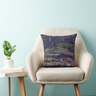 Bridge Over Waterlily Pond by Claude Monet Cushion