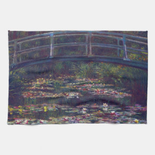 Bridge Over Waterlily Pond by Claude Monet Tea Towel