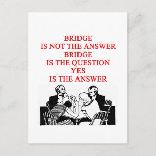 bridge player design postcard