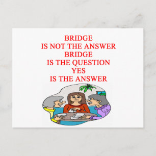 bridge player design postcard