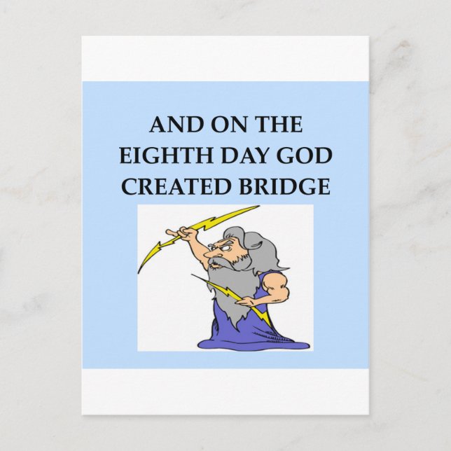 bridge player joke postcard (Front)