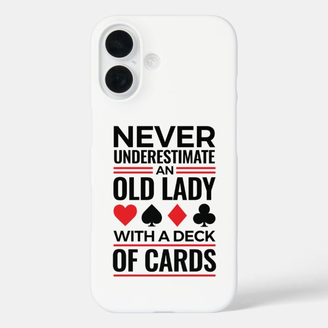 Bridge Player Never Underestimate Old Lady Cards Case-Mate iPhone Case (Back)