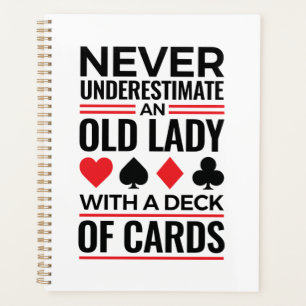 Bridge Player Never Underestimate Old Lady Cards Planner