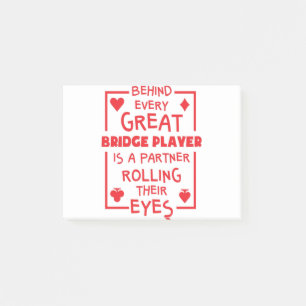 Bridge Player Partner Rolling Their Eyes Funny Post-it Notes