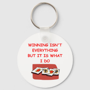 bridge poker and card players key ring