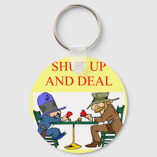 bridge poker card player game design key ring (Front)