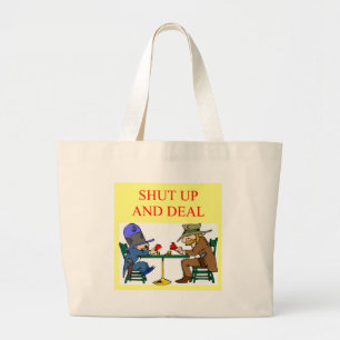 bridge poker card player game design large tote bag