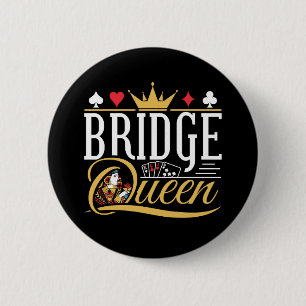 Bridge Queen Card Game Women 6 Cm Round Badge