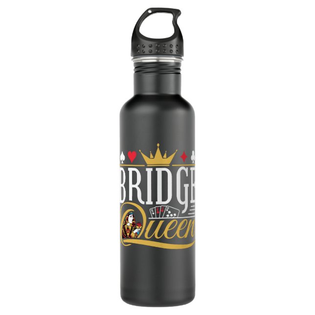 Bridge Queen Card Game Women 710 Ml Water Bottle (Front)