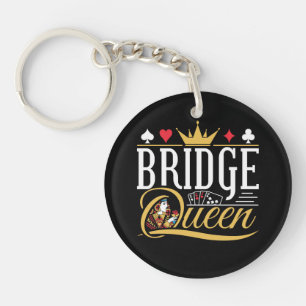 Bridge Queen Card Game Women Key Ring
