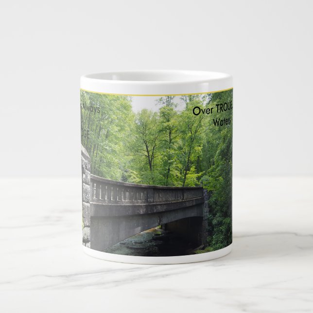 BRIDGE SCENERY WITH TEXT LARGE COFFEE MUG (Front)