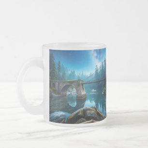 Bridge the Gap Bridges & Neon Nights Butterfly Frosted Glass Coffee Mug