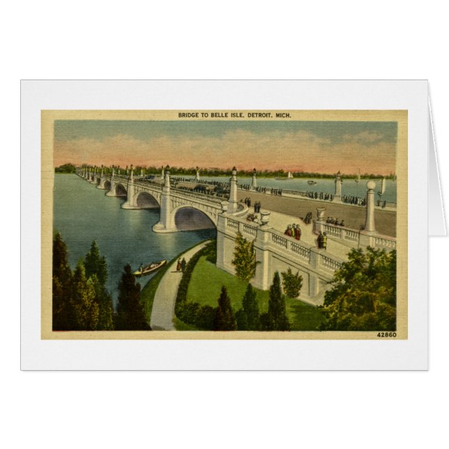 Bridge to Belle Isle Detroit, Michigan, Vintage (Front Horizontal)